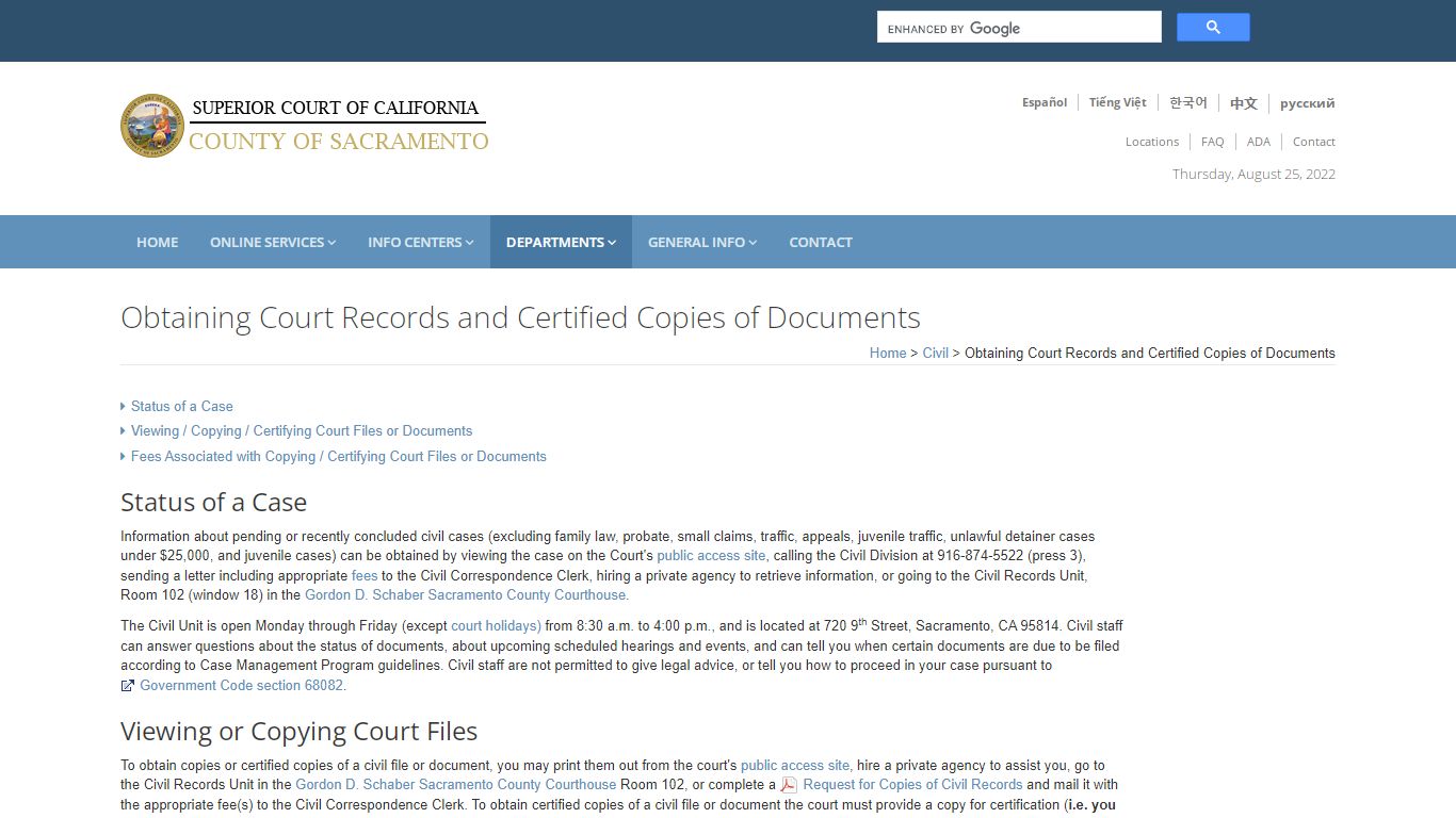 Obtaining Court Records and Certified Copies of Documents